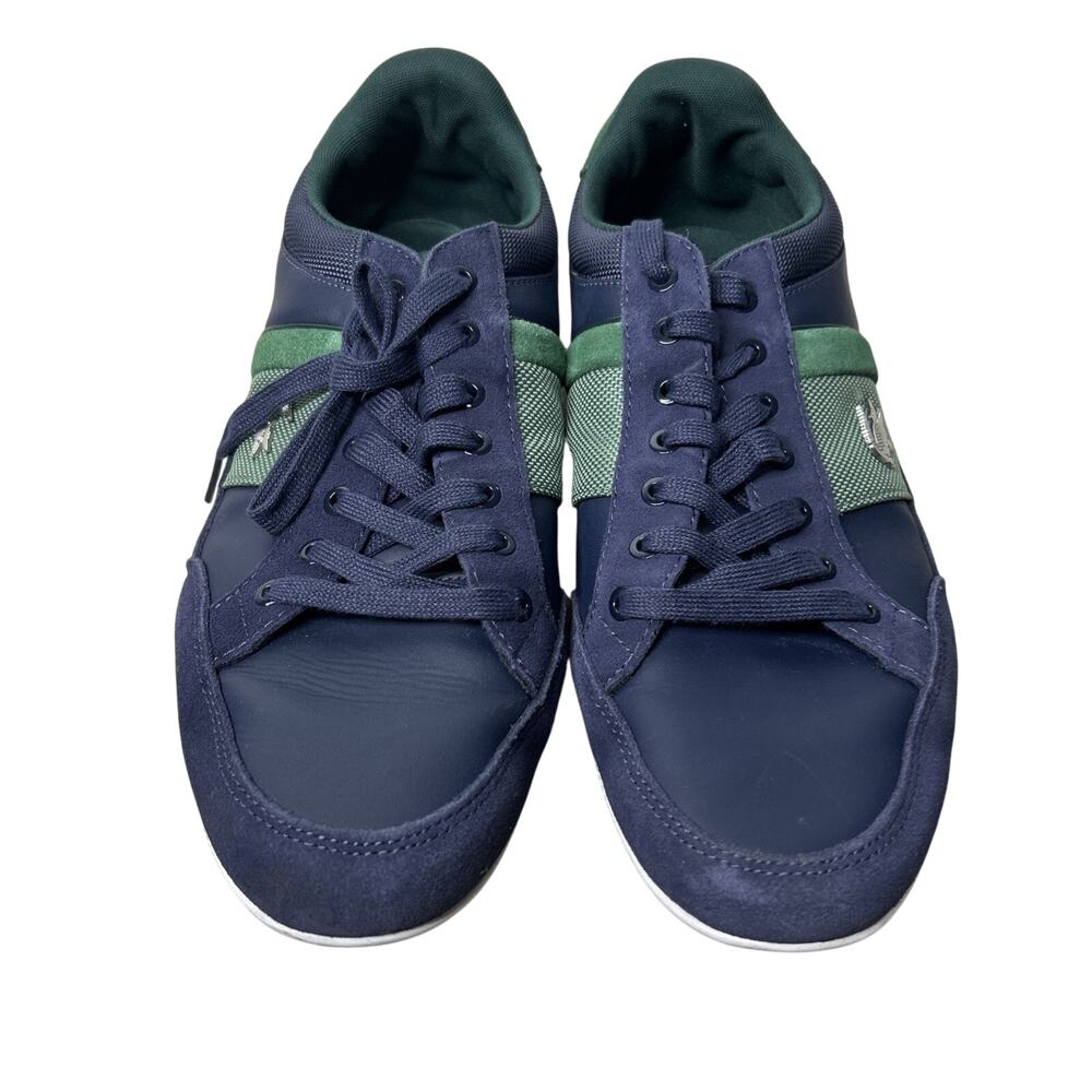 Lacoste Men Shoes Chaymon 123 2 Navy Green Leather Casual Sneakers Shoes Sz 11 - Picture 3 of 11